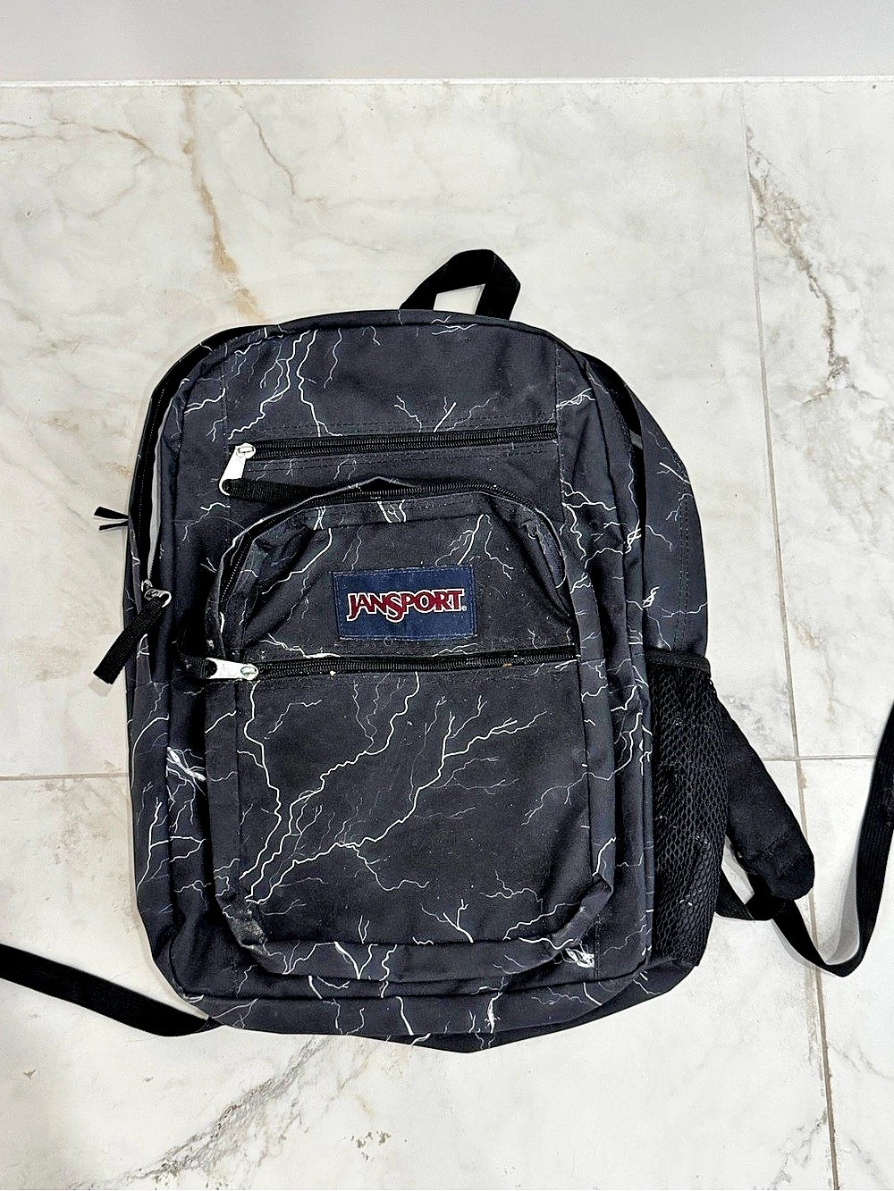 JanSport Big Student Backpack (Electrical Bolts Print) in Black